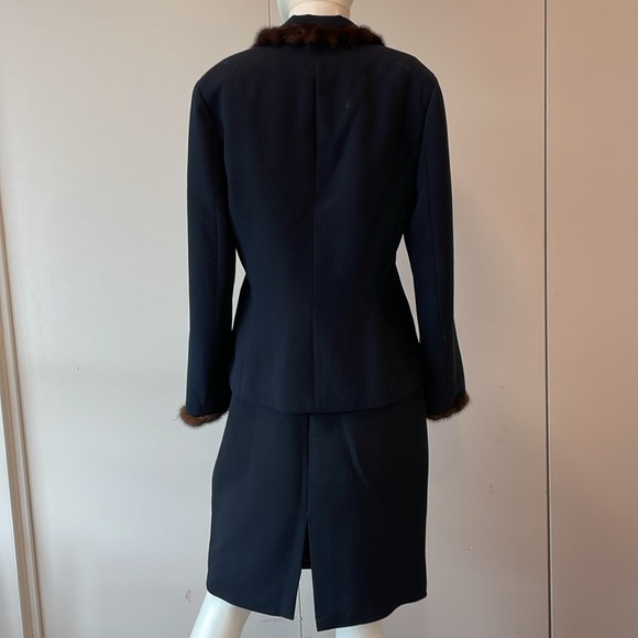 Vintage  Two Piece Fur trimmed Set by Novello Bloom Suits Sz6P - Picture 6 of 14